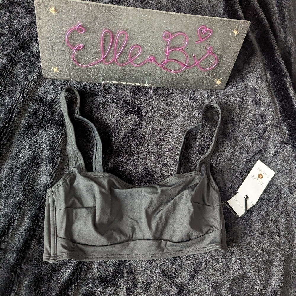 NWT Shade & Shore Black Sculpt Smooth and Support Bikini Top XS